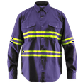 thumbnail image 1 of Premium High Visibility Reflective Safety Work Shirts - Full Sleeve (4X-Large, Navy Blue), 1 of 4