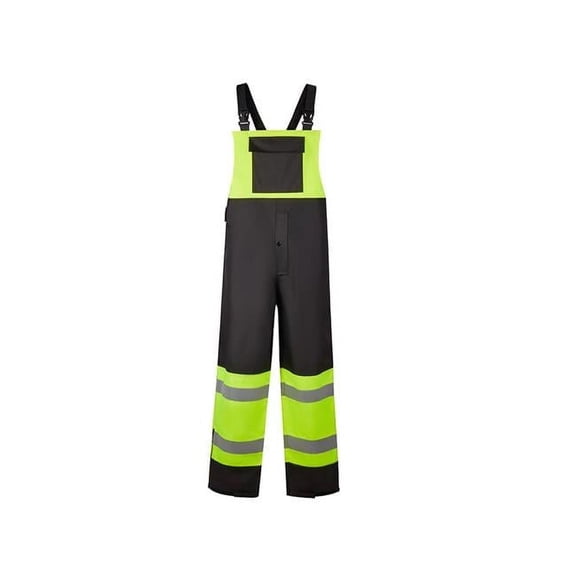 Premium High-Viz Bib Overall, Lime & Black - 2XL