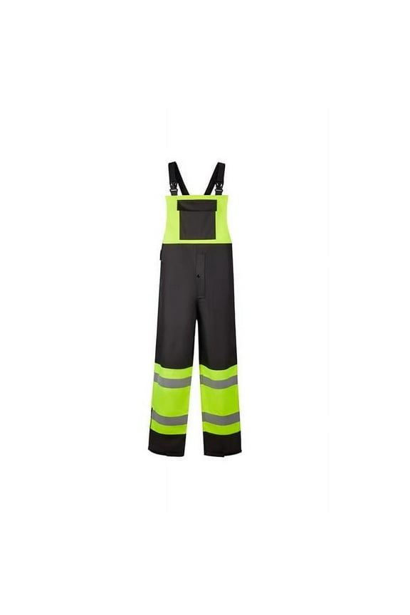 Premium High-Viz Bib Overall, Lime & Black - Large