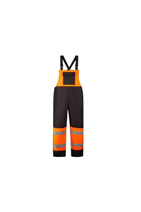 Premium High-Viz Bib Overall, Orange & Black - 2XL