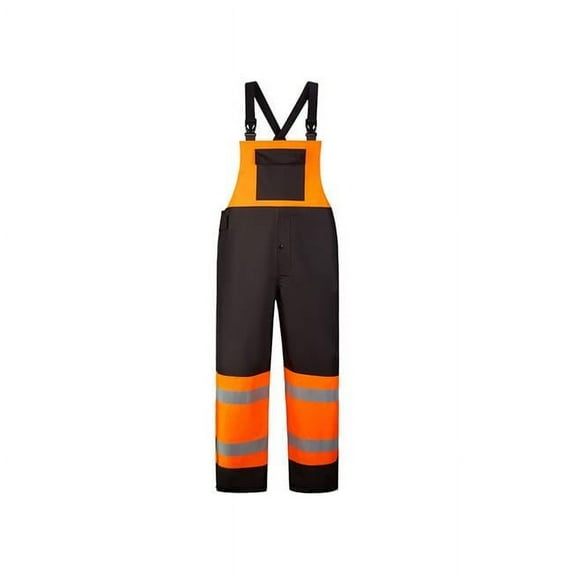 Premium High-Viz Bib Overall, Orange & Black - Medium