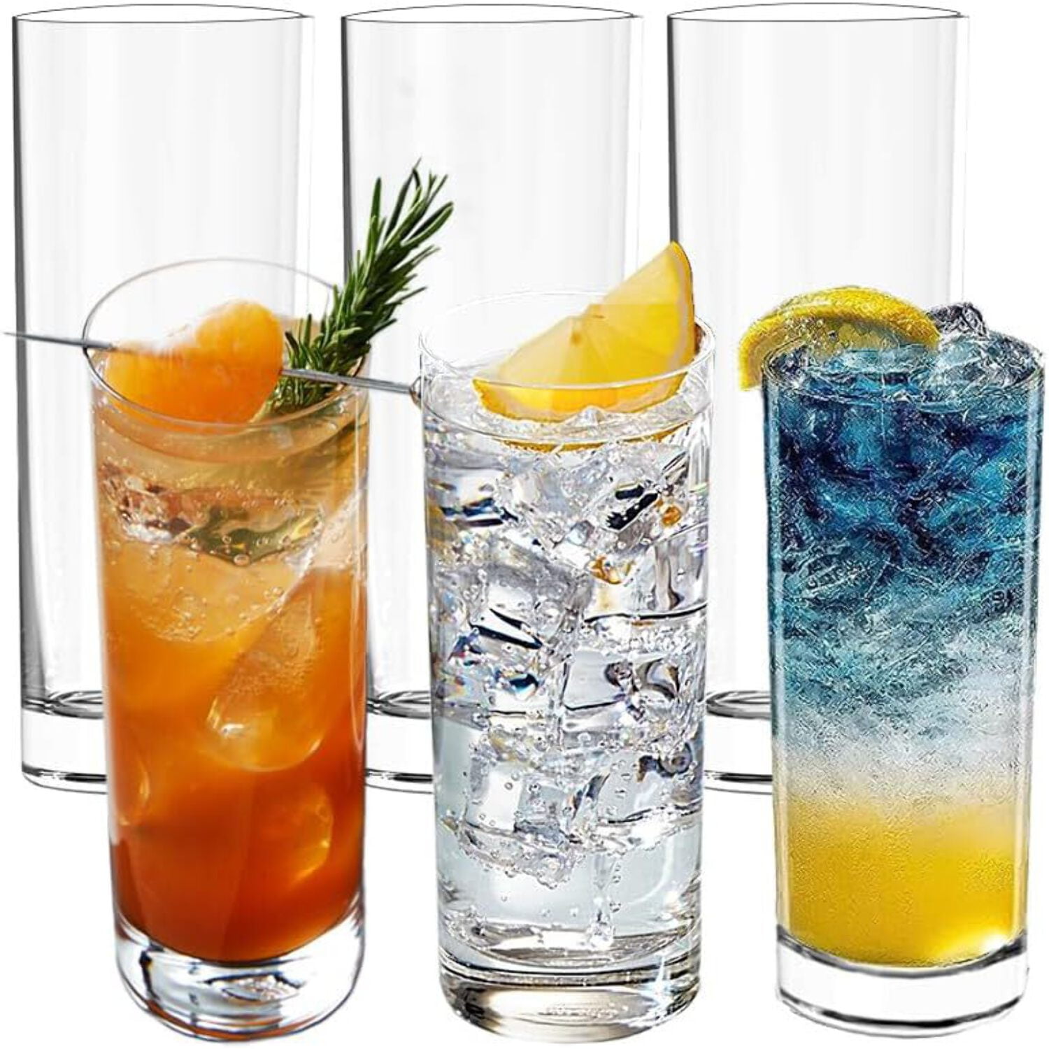 Glaver's Drinking Glasses Set of 6 Highball Glass Cups 15.7 Oz Premium,  Sleek, Collins Cooler Glassware. For your Bara, Water, Beer, Juice, Iced  Tea, and Cocktails. Dishwasher Safe. - Yahoo Shopping