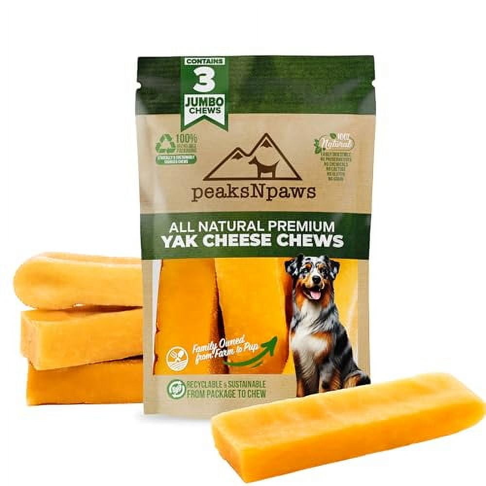 PeaksNPaws Premium Himalayan Yak Milk Dog Chews, Jumbo Value Pack - 3 Soft Natural Healthy Treats
