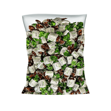 Premium Holiday Chocolate Filled Hard Candy Mints, Bulk Bag, 1.5lbs (Approx. 120pcs)