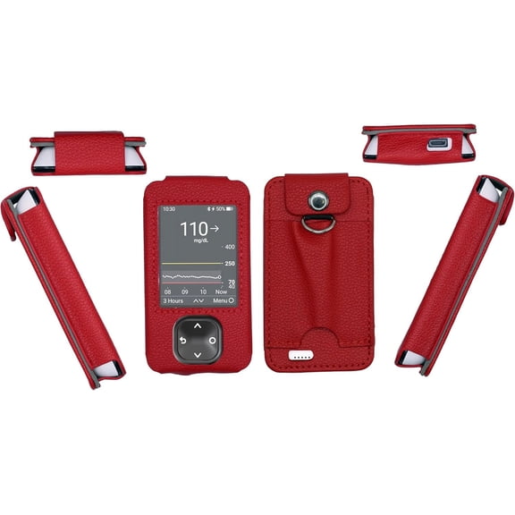 Premium Holster Case with Pocket (Lanyard Included) for Dexcom G7 & Dexcom G6 (Red)