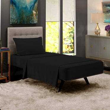 Premium Home Collection Microfiber Soft Cooling Bed Sheet Set - 3 Piece, Twin, Black