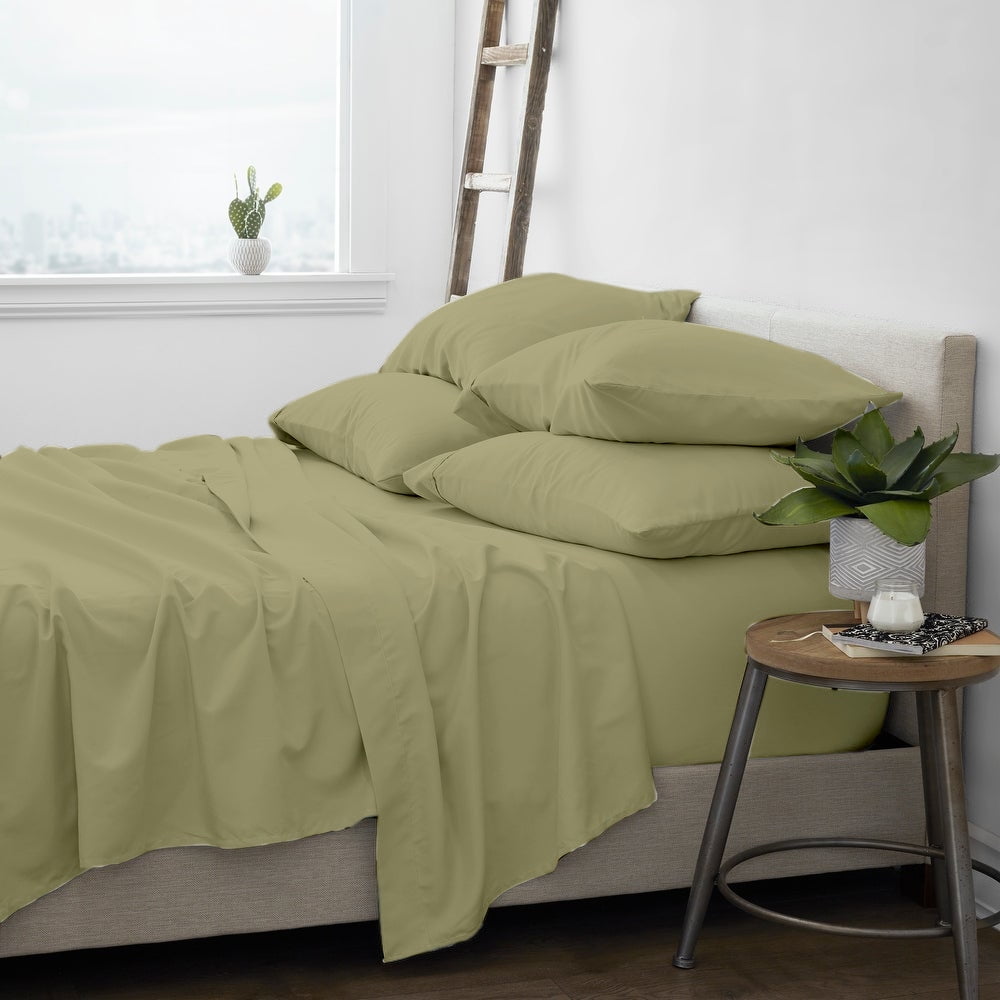 Premium Home Collection Microfiber Soft Cooling Bed Sheet Set - 6 Piece, Full, Sage