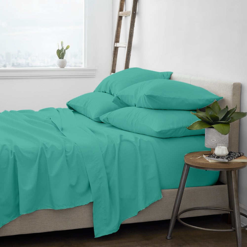 Premium Home Collection Microfiber Soft Cooling Bed Sheet Set - 6 Piece, Full, Turquoise