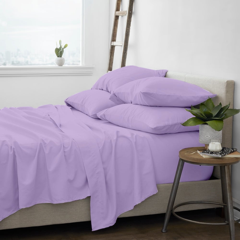 Premium Home Collection Microfiber Soft Cooling Bed Sheet Set - 6 Piece, King, Lilac