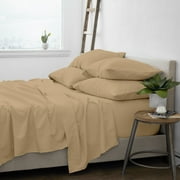 Premium Home Collection Microfiber Soft Cooling Bed Sheet Set - 6 Piece, Queen, Khaki