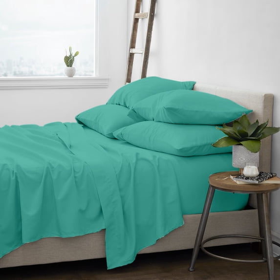 Premium Home Collection Microfiber Soft Cooling Bed Sheet Set - 6 Piece, Queen, Turquoise