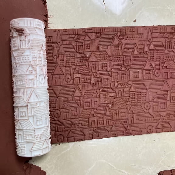 Premium Home Pattern Embossing Roller - Versatile DIY Texturing Tool for Clay, Resin, and Polymer Crafts