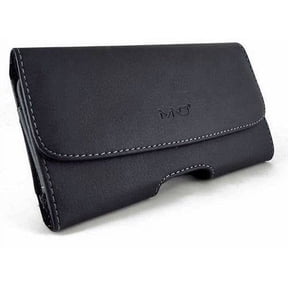 Premium Horizontal Leather Carrying Case Pouch Holster for BLU Studio 5.0 HD LTE , with Magnetic Closure, Belt Clip and Belt Loops (Plus Size Fits Phone with Thick Cover Otterbox Defender Case/ Symmet