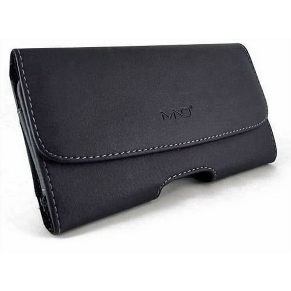 Premium Horizontal Leather Carrying Case Pouch Holster for Sony Xperia E5, w/ Belt Clip Belt Loops (Plus Size for Phone with Thick Cover such as Otterbox On, NOT for Naked Phone )