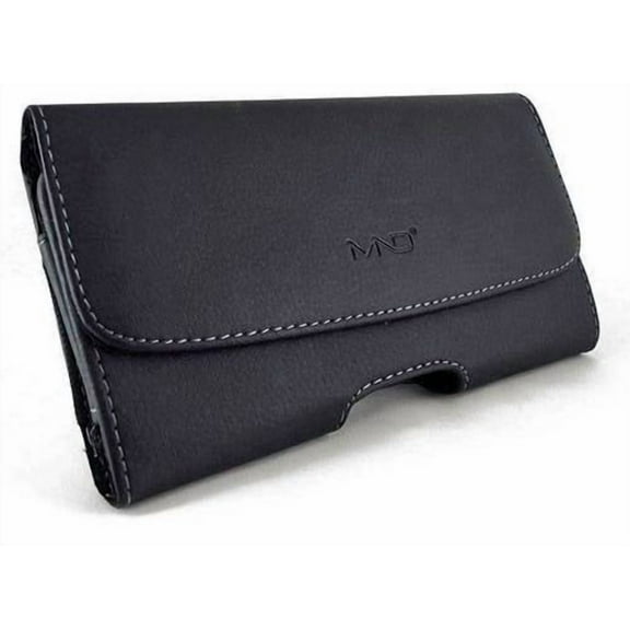 Premium Horizontal Leather Carrying Case Pouch Holster for BLU Studio X5, Studio Touch, w/ Belt Clip Belt Loops