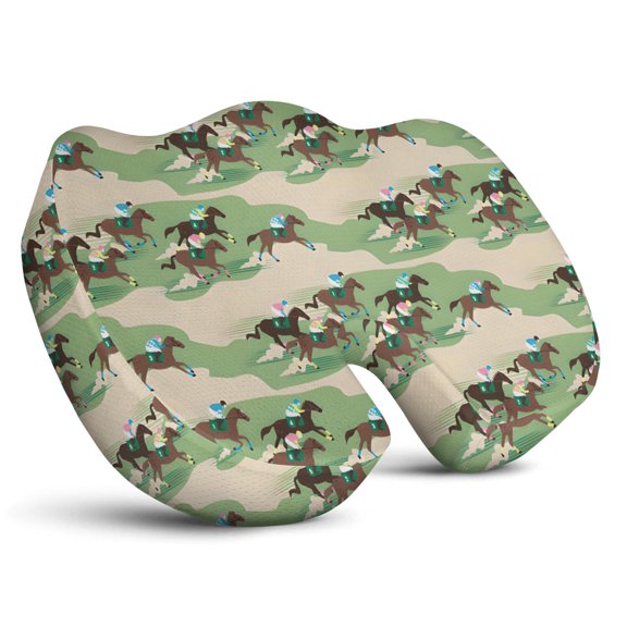 Premium Horse Pattern Memory Foam Seat Cushion Ergonomic Chair Pad for Office Chair, Car, Airplane & Bleachers Sciatica, Tailbone Hip & Back Pain Relief - Chair Cushion for Long Office Workers.