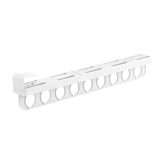 Premium Household Pull-Out Slide Rail Pants Rack Wardrobe Storage | Space-Saving, Easy Installation with Adhesive, Durable Telescopic Bracket for Closet Organization