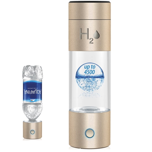 Premium Hydrogen Water Bottle Generator - 3-in-1 4500ppb High-PPB Metal Body with Breathing Tube, BPA-Free, Test Kit Included