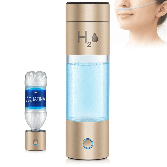Premium Hydrogen Water Bottle Generator - 3-in-1 4500ppb High-PPB Metal Body with Breathing Tube, BPA-Free, Test Kit Included