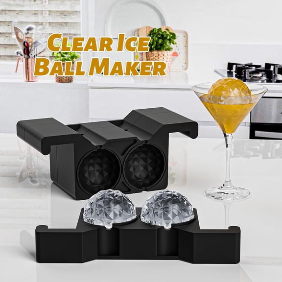 Premium Ice Ball Maker with Storage Bag, 4 Distinctive 2.4" Ice Balls for Whiskey, Cocktails & Bourbon