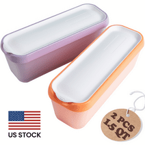 Premium Ice Cream Containers (2 Pack - 1.5 Quart Each) Reusable Freezer Storage Tubs with Lids for Ice Cream, Sorbet and Gelato!