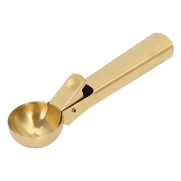 Premium Ice Cream Scoop,Stick Proof Stainless Steel Ice Cream Ball Spoon with Trigger Non-Slip Effortless Handlefor Fruit Pepper Dishwasher Safe [Gold]