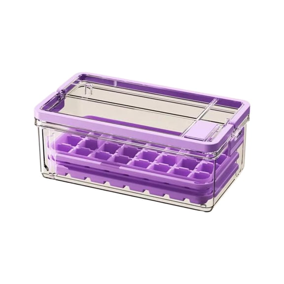32-PCS Ice Cube Tray with Lid & Bin - Easy-Release Silicone Ice Mold for Freezer, Makes Cubes for Cocktails, , Coffee - Leakproof Container for Summer Drinks (Home Gift Essentials)