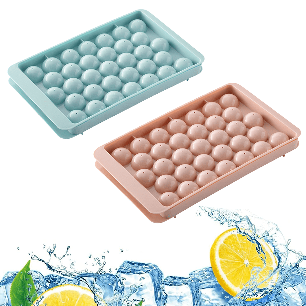 Dropship 4 Packs Small Ice Cube Trays Mini Circle Ice Cube Tray Round Ice  Ball Maker Mold With Lid Bin 132Pcs Ice Cubes For Chilling Drinks Coffee  Juice Cocktail Whiskey to Sell