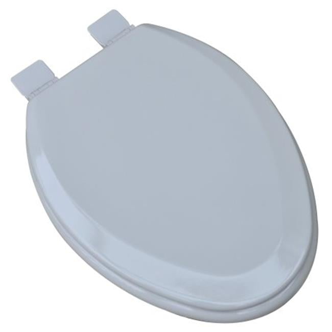 Premium Ice Gray Molded Elongated Wood Toilet Seat