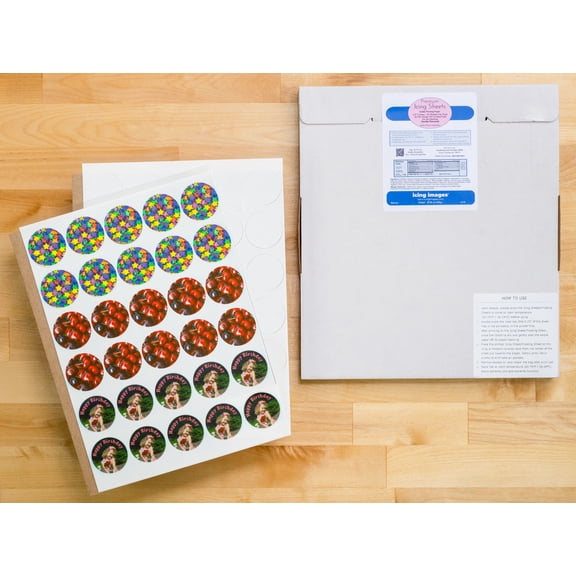 Premium Icing Sheets (vanilla) - 1.5" Precut Circles - White - 24 sheets(720 circles) - Icing Images Genuine