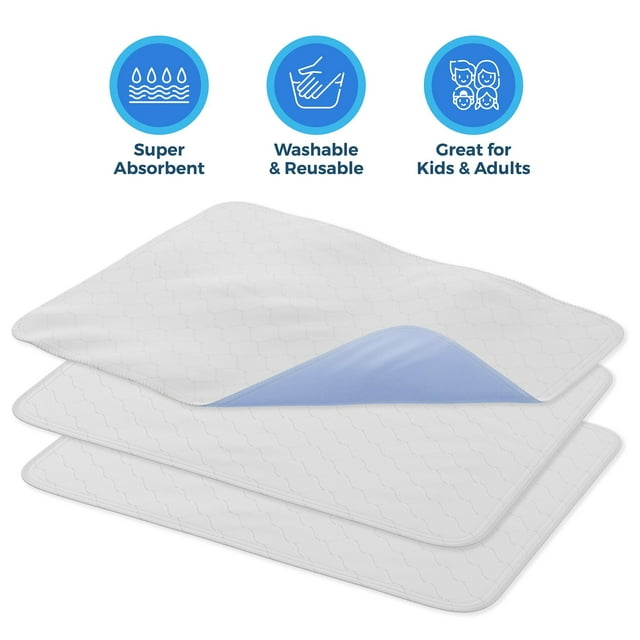 Premium Incontinence Washable Bed Pad - Heavy Duty Reusable Cotton ...