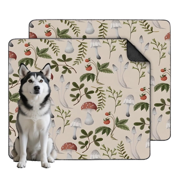 Premium Indoor Dog Potty Pads, Washable Fabric with Locking Backing for Cages and Tile Floors (Plant patterns, 35"x41")