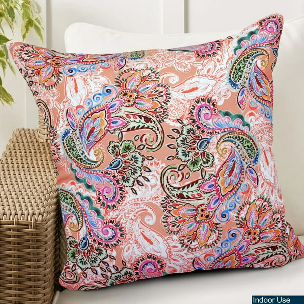 Bed Bath Beyond Premium Indoor Outdoor Throw Pillows with Inserts for Patio Furniture Chairs and Indoor Dcor 18 X18 12 x20 Pink 18x18