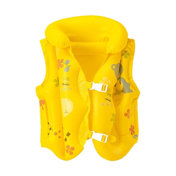 Kids Inflatable Swim Vest Floatie Pool Safety Life Jacket Adjustable PVC Buoyancy Aid for Toddlers Boys Girls Beach Summer Water Fun