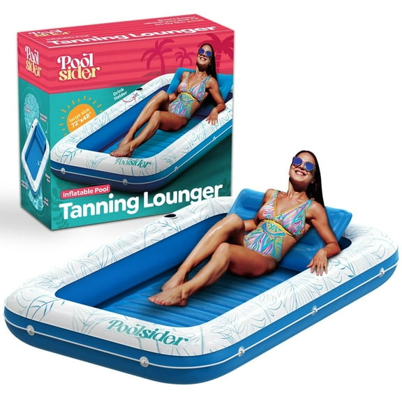 Premium Inflatable Tanning Pool Lounger | Large Inflatable Tanning Bed for Adults | Multipurpose Pool Floats | Inflatable Pool Float | Tanning Float by Poolsider