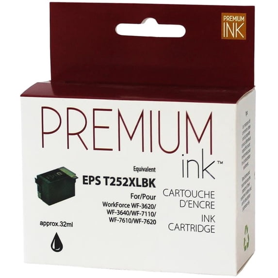 Premium Ink Ink Cartridge, Alternative for Epson T252XL120, Black, 1100 Pages, 1 Pack