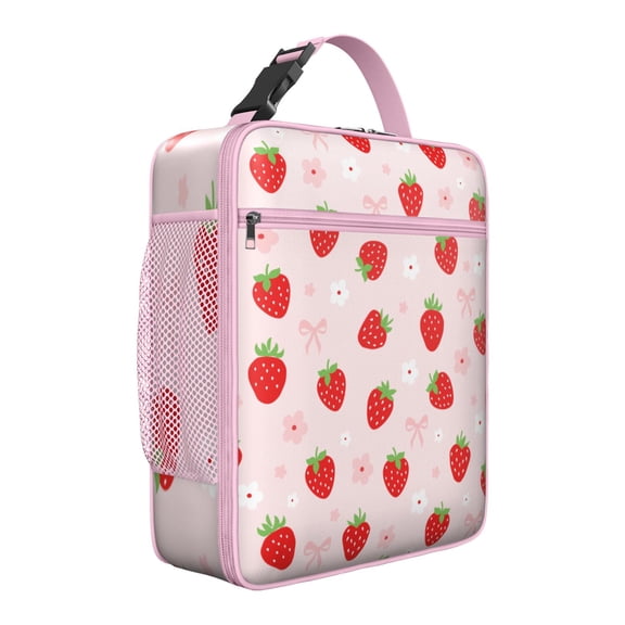 Premium Insulated Strawberry Lunch Box for Men & - Reusable Lunch Bag with,Hour Temperature Retention, Compact & Lightweight Design for Office, Work, Picnic, Travel - Durable Lunch Tote for Adults.