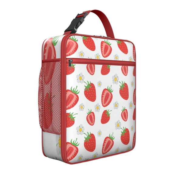 Premium Insulated Strawberry Lunch Box for Men & - Reusable Lunch Bag with,Hour Temperature Retention, Compact & Lightweight Design for Office, Work, Picnic, Travel - Durable Lunch Tote for Adults.