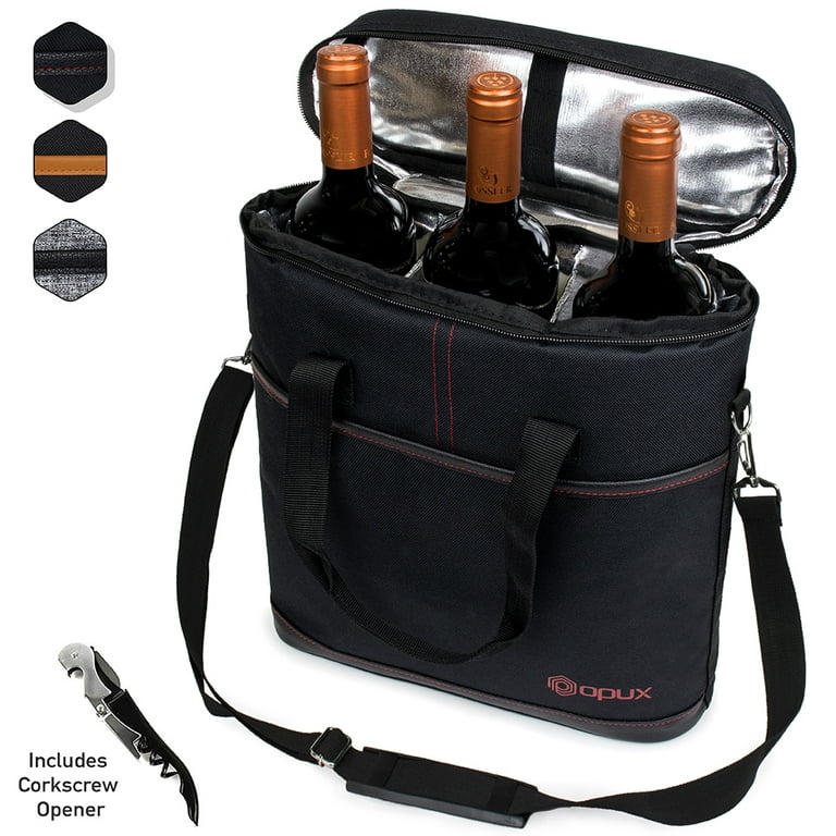 Premium insulated wine carrier bag by opux elegant wine carrying tote hotsell