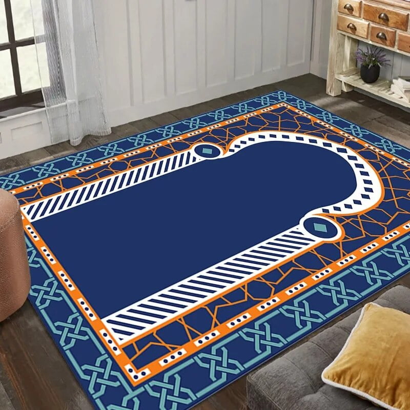 Premium Islamic Worship Prayer Rug Ethnic Style Printed Prayer Mat Living Room Carpet Sofa Table