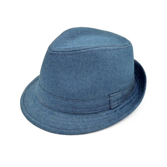 Premium Jeans Fabric Solid Color Fedora Hat