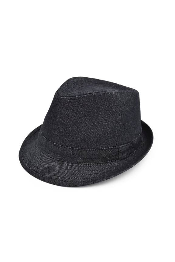 Premium Jeans Fabric Solid Color Fedora Hat