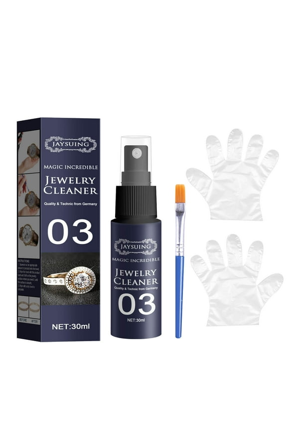 Premium Jewelry Cleaner Kit with Metal Polish - Safe Jewelry Cleaner Solution for Diamonds, Gold, Silver, Wedding Rings, Earrings & All Jewelry Pieces 30ml