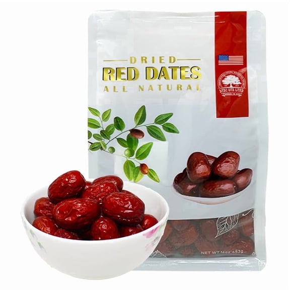 Premium Jujube Red Dates, 100% Natural Red Date High Vitamins, High Nutrition, Health Snack,1LB/Bags