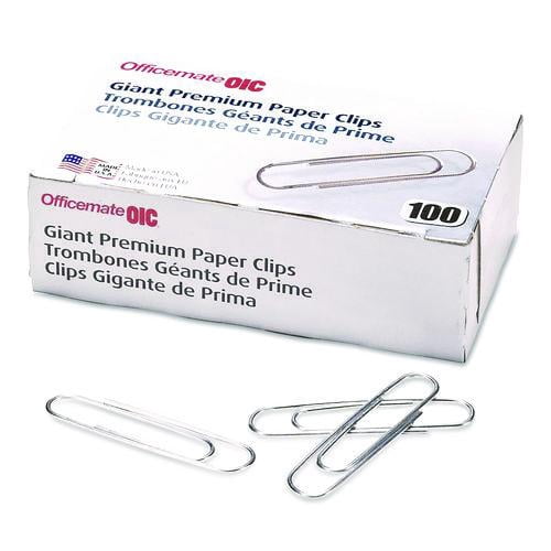 Premium Jumbo Paper Clips, Jumbo, Smooth, Silver, 100/Box, 10 Boxes/Pack | Bundle of 2