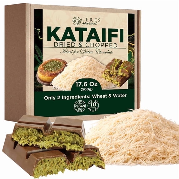 Kataifi Shredded Pastry, Dry & Shelf-Stable Kadayif for Kunafa & Baklava – 1.1 lb