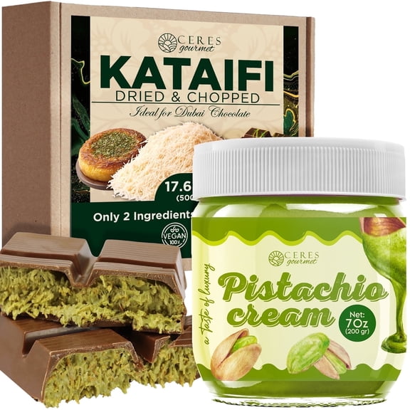 Ceres Gourmet Kataifi 17.6Oz & Pistachio Pistachio Cream 7.76Oz Bundle