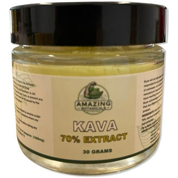 Premium Kava 70% Extract - High Potency Relaxation and Stress Relief Supplement - Natural Mood Booster, Calmness and Sleep (30 Grams)