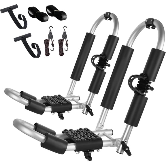 Premium Kayak Roof Rack Pair -Bar Roof Rack Folding Adjustable Rack Heavy Duty Kayak Roof Carrier Kayak Canoe Surfboard Car and Truck Crossbar