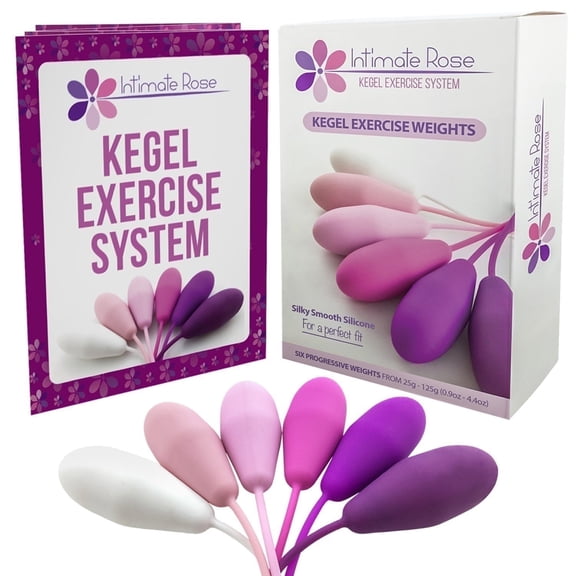 Kegel Exercise System - Pelvic Floor Exercises - Set of 6 Premium Silicone Kegel Exercise Weights & Control with Training Kit for Women: Beginners & Advanced